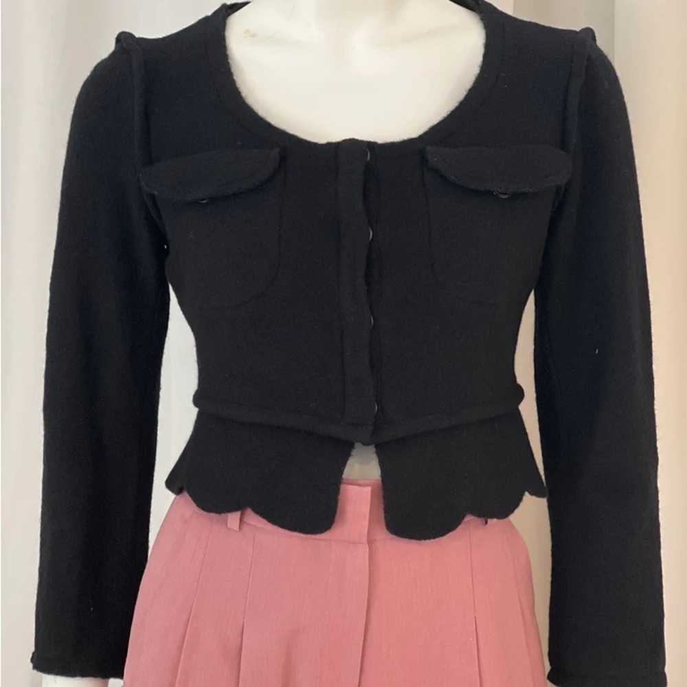 Chloe Wool Scalloped Crop Jacket